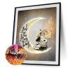 Cartoon Dog Moon- Full Round Diamond Painting