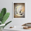 Cartoon Dog Moon- Full Round Diamond Painting