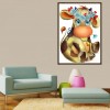 Cartoon Cow - Partial Round Diamond Painting