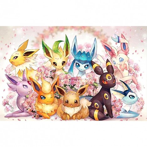 Pokemon Family - Full Round Diamond Painting