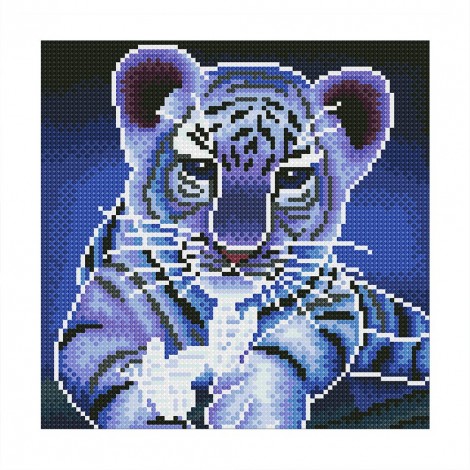 Luminous Little Tiger- Full Round Diamond Painting