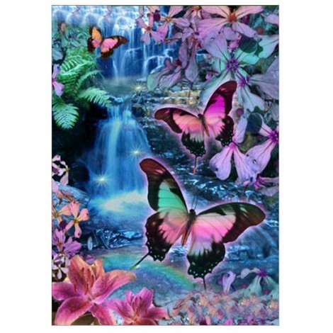 Colorful Butterfly - Partial Round Diamond Painting