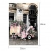 Pink Flowers Car - Full Round Diamond Painting