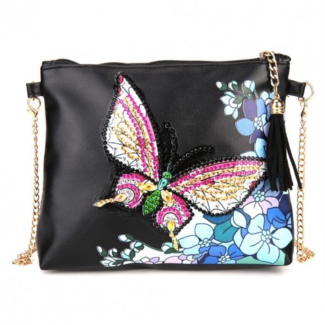 DIY Butterfly Special Shaped Diamond Painting Leather Chain Shoulder Bags