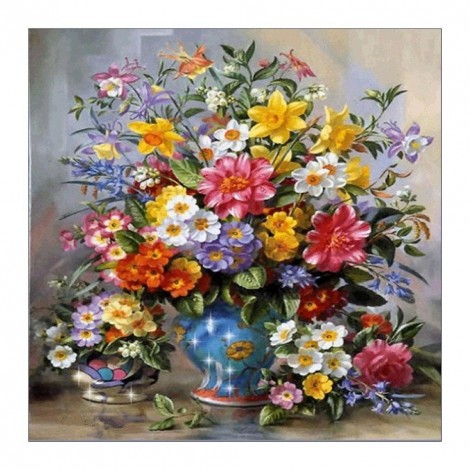 Flower Bottle - Partial Round Diamond Painting