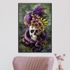 Flower Skull Head - Full Round Diamond Painting