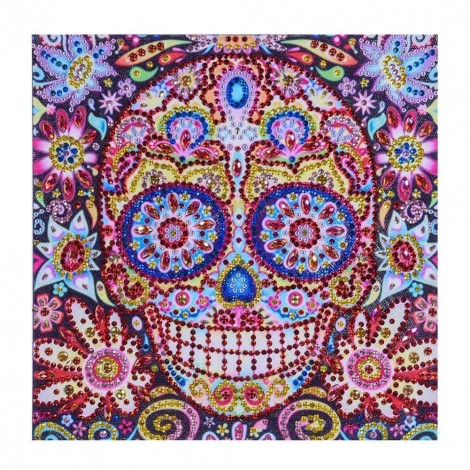 Flower Skull Head - Crystal Rhinestone Diamond Painting