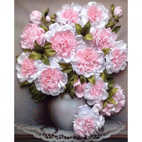 Pink Flower - Full Round Diamond Painting