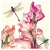 Flowers and Dragonfly - Full Round Diamond Painting