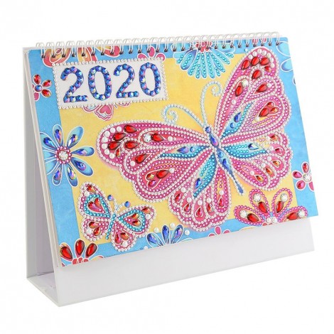 DIY Butterfly Special Shaped Diamond Painting Mini 2020 Table Calendar Gift