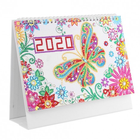 DIY Butterfly Special Shaped Diamond Painting 2020 New Year Table Calendar