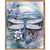 Dragonfly Flower - Full Round Diamond Painting