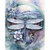 Dragonfly Flower - Full Round Diamond Painting