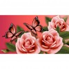 Pink Rose Butterfly - Full Round Diamond Painting