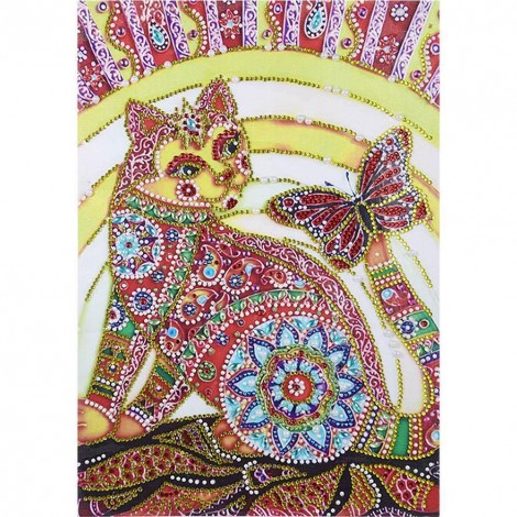 Cat Butterfly - Crystal Rhinestone Diamond Painting