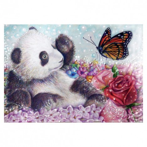 Panda Butterfly - Full Round Diamond Painting