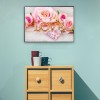 Pink Flowers Love - Full Round Diamond Painting