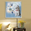 Cat Flowers - Partial Round Diamond Painting