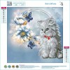 Cat Flowers - Partial Round Diamond Painting