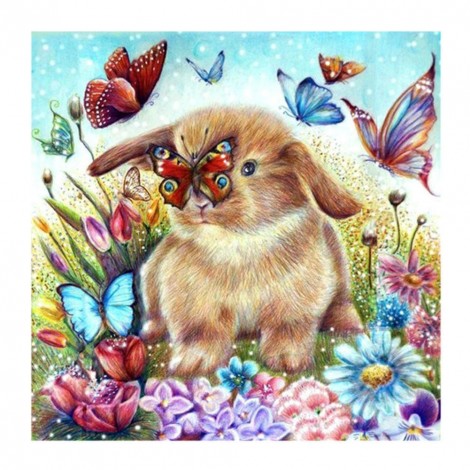 Butterfly Rabbit - Partial Round Diamond Painting