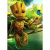 Groot And Butterfly - Full Round Diamond Painting