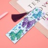 DIY Butterfly Special Shaped Diamond Painting Leather Bookmark with Tassel