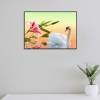 Flower Swan Lake - Full Round Diamond Painting