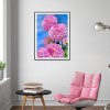 Pink Flowers - Full Round Diamond Painting