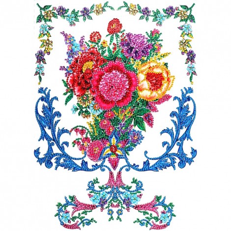 Colorful Flowers-Partial Round Diamond Painting