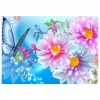 Flowers Butterfly - Partial Round Diamond Painting