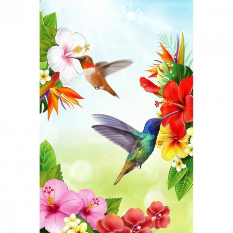 Flower Bird - Full Round Diamond Painting