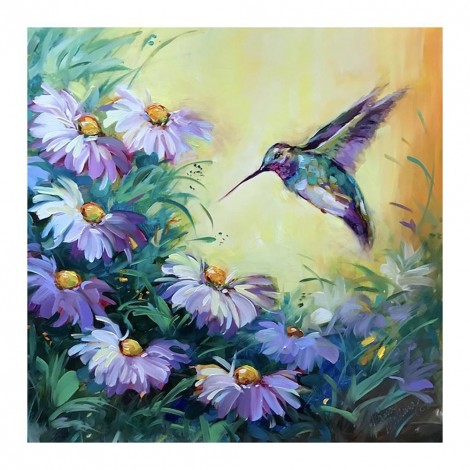 Flowers Bird - Full Round Diamond Painting