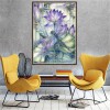 Dragonfly Lotus Flower - Full Round Diamond Painting