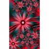 Red Fantasy Flowers - Full Round Diamond Painting