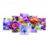 5pcs/set Butterfly Flowers - Full Round Diamond Painting(95*45cm)