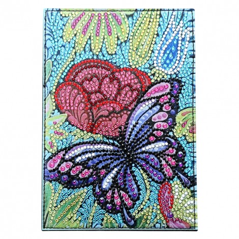 DIY Special Shaped Diamond Painting Butterfly PU Passport Protection Cover