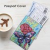 DIY Special Shaped Diamond Painting Butterfly PU Passport Protection Cover