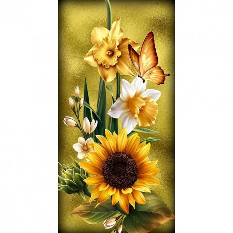 Flower -Full Round Diamond Painting(85*45cm)