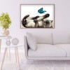 Cat Butterfly  - Full Round Diamond Painting