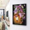 Flowers on Lantern -  Full Round Diamond Painting