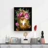 Flowers on Lantern - Full Round Diamond Painting