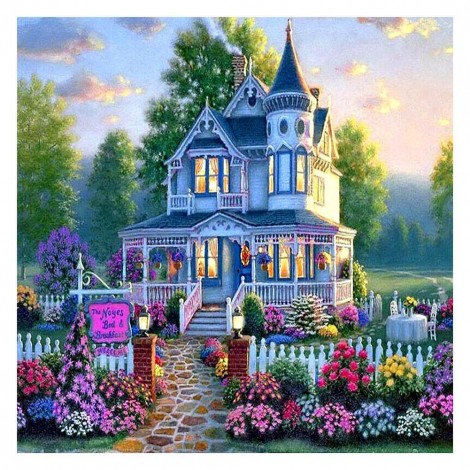 Flower Villa - Full Round Diamond Painting(30*30cm)