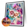 Butterfly Flowers - Full Round Diamond Painting