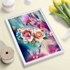 Butterfly Flowers - Full Round Diamond Painting