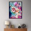 Butterfly Flowers - Full Round Diamond Painting