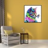 Cat and Butterfly - Full Round Diamond Painting(30*30cm)