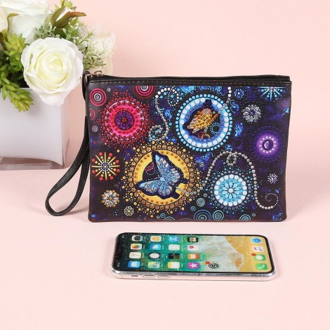 DIY Butterfly Special Shaped Diamond Painting Wristlet Clutch Women Wallet