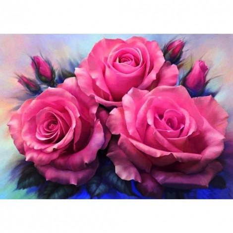 Pink Rose - Full Round Diamond Painting