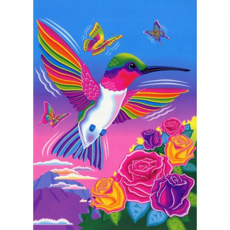 Flowers Bird  - Full Round Diamond Painting