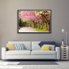 Pink Flowers Path - Full Round Diamond Painting